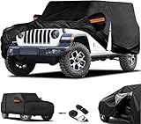 Big Ant Housse de voiture d'hiver pour Jeep Wrangler 2 portes, Jeep CJ, YJ, TJ et JK 2 portes, avec fermeture éclair, noire
