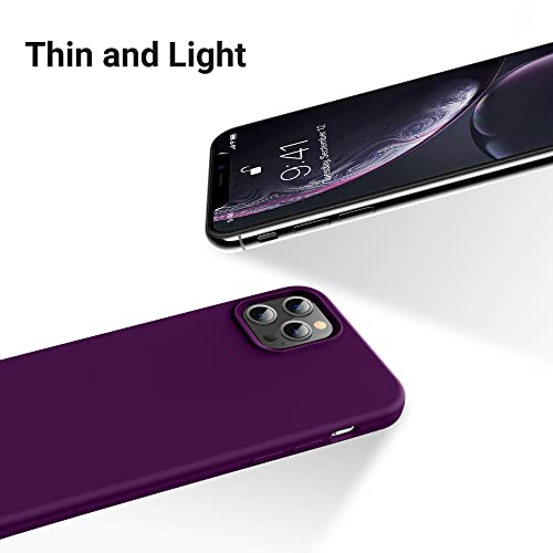 OTOFLY Compatible with iPhone 12 Pro Max Case 6.7 inch(2020),[Silky and Soft Touch Series] Premium Soft Liquid Silicone Rubber Full-Body Protective Bumper Case for iPhone 12 Pro Max (Purple)