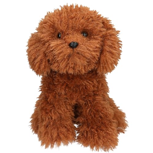 Depesche 14057 TOPModel Fur Ever Friends - Kuscheltier Hund Teddy, mit lockigem Fell in Dunkelbraun, ca. 30 cm großes Plüschtier