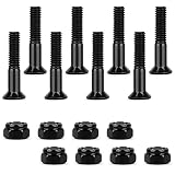 BYBAIZ 1 Inch Black Skateboard Hardware for Skateboard & Longboard Trucks 8 Pieces/Set Screw Nuts Sc