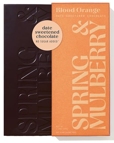 Spring & Mulberry Dark Chocolate Bars – Healthy Dark Chocolate, Date-Sweetened - Blood Orange 3 Pack