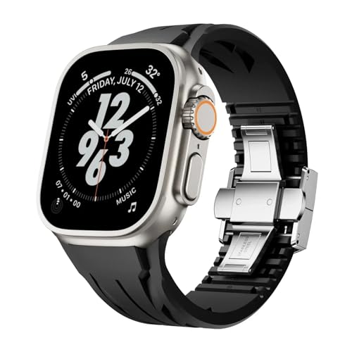 Sport strap ultra en fluororubis pour Apple Watch s10 idéal du bureau au running