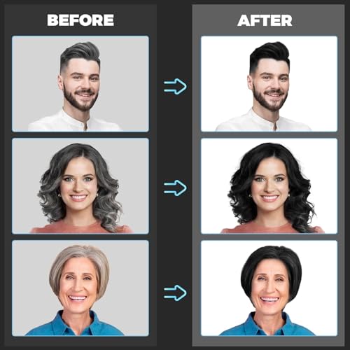 YOURTONE Black Hair Dye Shampoo Instant & Easy 3-in-1 Hair Color Solution for Men and Women - Herbal Formula, Ammonia-free, Lasts 30 Days - 16.90 oz