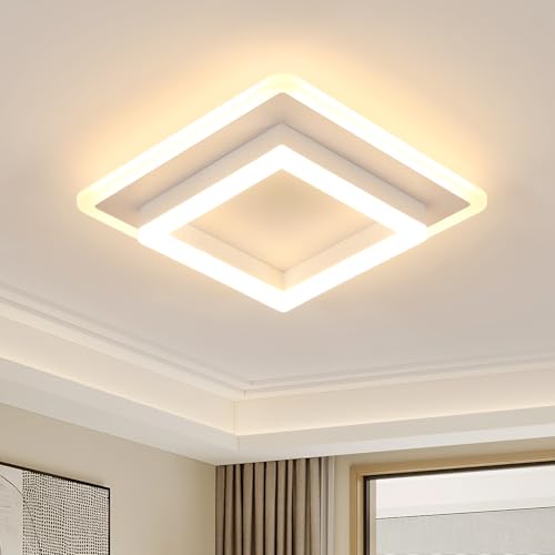 DELIPOP Moderne Deckenleuchte LED, 30W Deckenlampe Quadratisch 3000K Warmweiß, Deckenbeleuchtung aus Aluminium LED Lampe Weiß für Schlafzimmer, Wohnzimmer, Küche, Flur DELIPOP Moderne Deckenleuchte LED, 30W Deckenlampe Quadratisch 3000K Warmweiß, Deckenbeleuchtung aus Aluminium LED Lampe Weiß für Schlafzimmer, Wohnzimmer, Küche, Flur