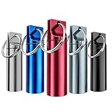 5 Pack Keychain Pill Holder, Portable Pill Organizer Small Pill Case for Purse, Waterproof Metal Pills Case Pill Keychain Container for Outdoor Camping Travel