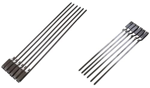 BBQNovation Edelstahl Rotisserie Spieß Set – Spieß-Rondell anex Gyros Scheiben für alle Drehspieße bis Ø14 mm – Inklusive 6 kurzen Spießen (30 cm) und 6 langen Spießen (41 cm)