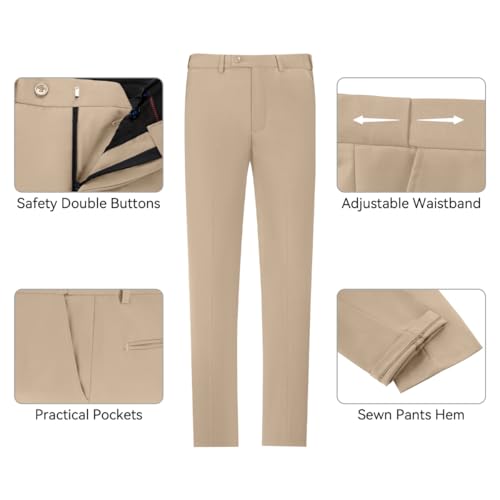 Men's Slim Fit 3-Piece Suit Set, Formal Wedding Tuxedo in Black, Navy Blue4