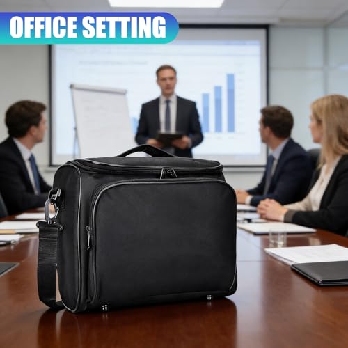 Funda portátil para proyector de tela oxford con interior acolchado para transporte seguro y accesorios miniatura 4