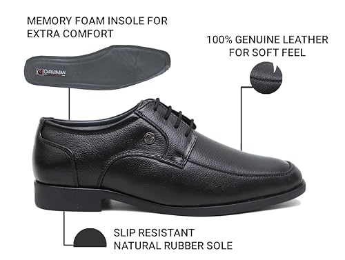Image of CARLOMAN Genuine Leather Formal Shoes for Men