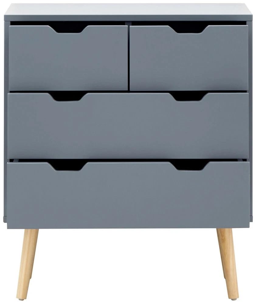 GFW Nyborg 4 Drawer Chest of Drawers Dark Grey Wood