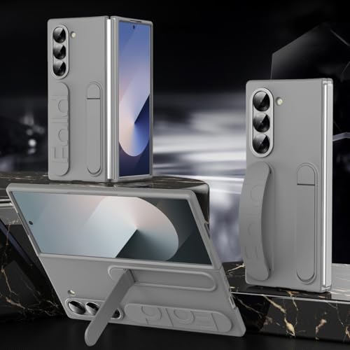 Samsung Galaxy Z Fold 6pیP[XAXŃLbNX^htGalaxy Z Fold 6pdbP[XAՌɋh~̊ȃJo[AXgXgbvt(Grey)