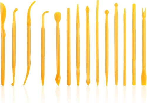 ARTISTERY Polymer Clay Tools, 14 Pcs Pottery Clay Sculpting Tools, Plastic Clay Modelling Tools, Pottery Carving Tools, Modeling Sculpting Tool for Engraving Embossing Shaping