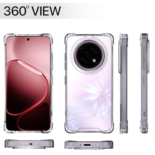 Image of Outlouders Back Cover for Oppo F31 Pro Plus 5G Clear Transparent PC + TPU Bumper Case with Raised Edges for Shockproof Protection (Transparent)