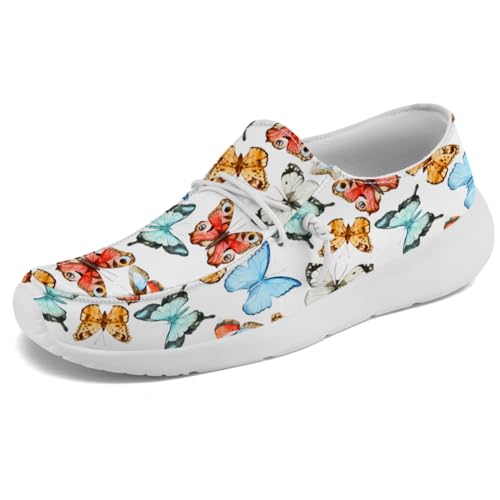 Loafers for Women Butterfly Slip-on Shoes White Walking Shoes Gifts for Mom Wife3