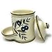CERAMICHE D'ARTE PARRINI- Italian Ceramic Jar Salt Holder Decorated Country Hand Painted Made in ITALY Tuscan Art Pottery