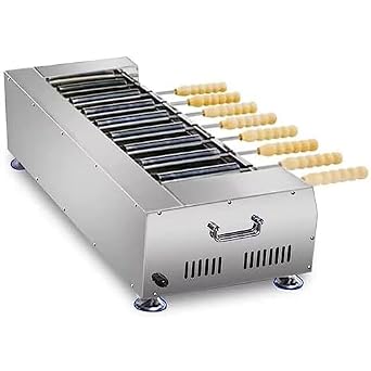 Commercial Chimney Cake Oven with 8 Pcs Roller, 6000W Electric Cake Pop Roller Machine, Ice Cream Cone Grill Maker, Perfect for Restaurant Home Kitchen Snack Bar, 1152X420X330mm