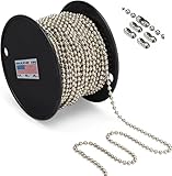 #10 Beaded Ball Chain (4.5mm) – USA Made Nickel Plated Steel (NPS) 100 Feet Spool for Vertical Window Blinds, Plumbing and Industrial Equipment Labeling - Indoor Use