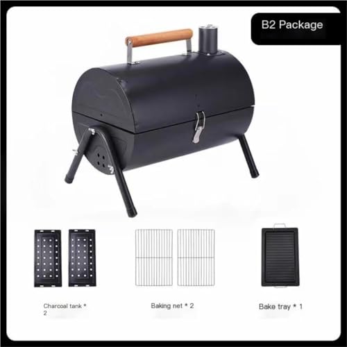Barbecue portable multifonctionnel noir B avec double face de cuisson