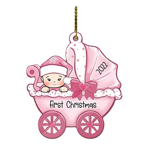 BIISDOST Pendentif de Noël en acrylique double face pour enfant - Décoration de Noël - Pendentif intéressant - Pendentif créatif - Accessoires de salon (rose A, taille unique)