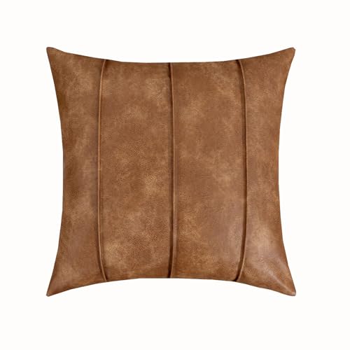 Vfuty 20x20 Faux Leather Pillow Cover