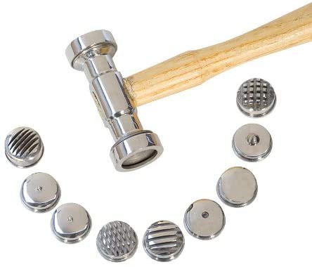 New 9-in-1 Interchangeable Faces Texturing Metal Forming Jewelry Pattern Making Hammer I Made In India
