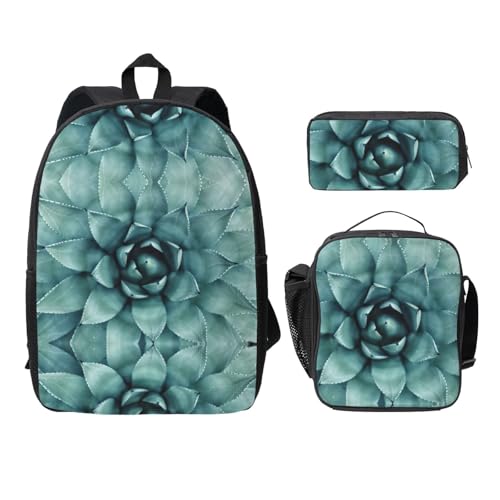 Sac à dos imprimé plantes succulentes EdWal ensemble 3 pièces ultra léger