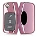 kwmobile Accessoire Clé de Voiture Compatible avec Ford 3-Bouton - Coque de Protection en Silicone - Or rosé Haute Brillance