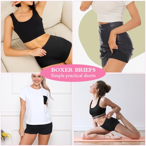 Flintronic Women's Boxer Briefs, Anti-Chafing Boyshort Panties, Breathable Knickers, Soft Comfortable Boxer Shorts for Under Skirt