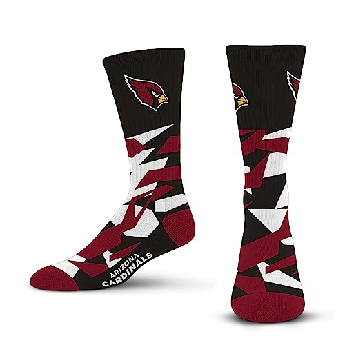 For Bare Feet NFL ARIZONA CARDINALS Shattered Camo Crew Sock Team Color Large