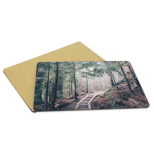 Sets de table souples dessous liège napperons forêt pin brumeuse grand format - 5
