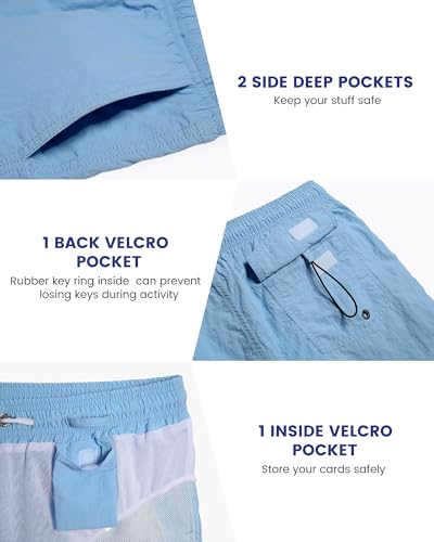 Image of maamgic Mens Swim Trunks 5 inch with Mesh Lining Quick Dry Bathing Suits for Men Swim Shorts Swimwear