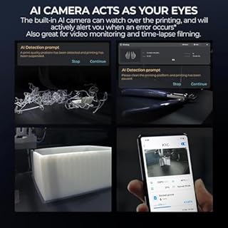 Creality K1C 3D Printer, 2024 New Version 3D Printers with 600mm/s Fast Printing Speed and Clog-Free Direct Extruder, Support 300℃ Printing and Carbon Fiber Filaments, Auto Leveling and AI Camera