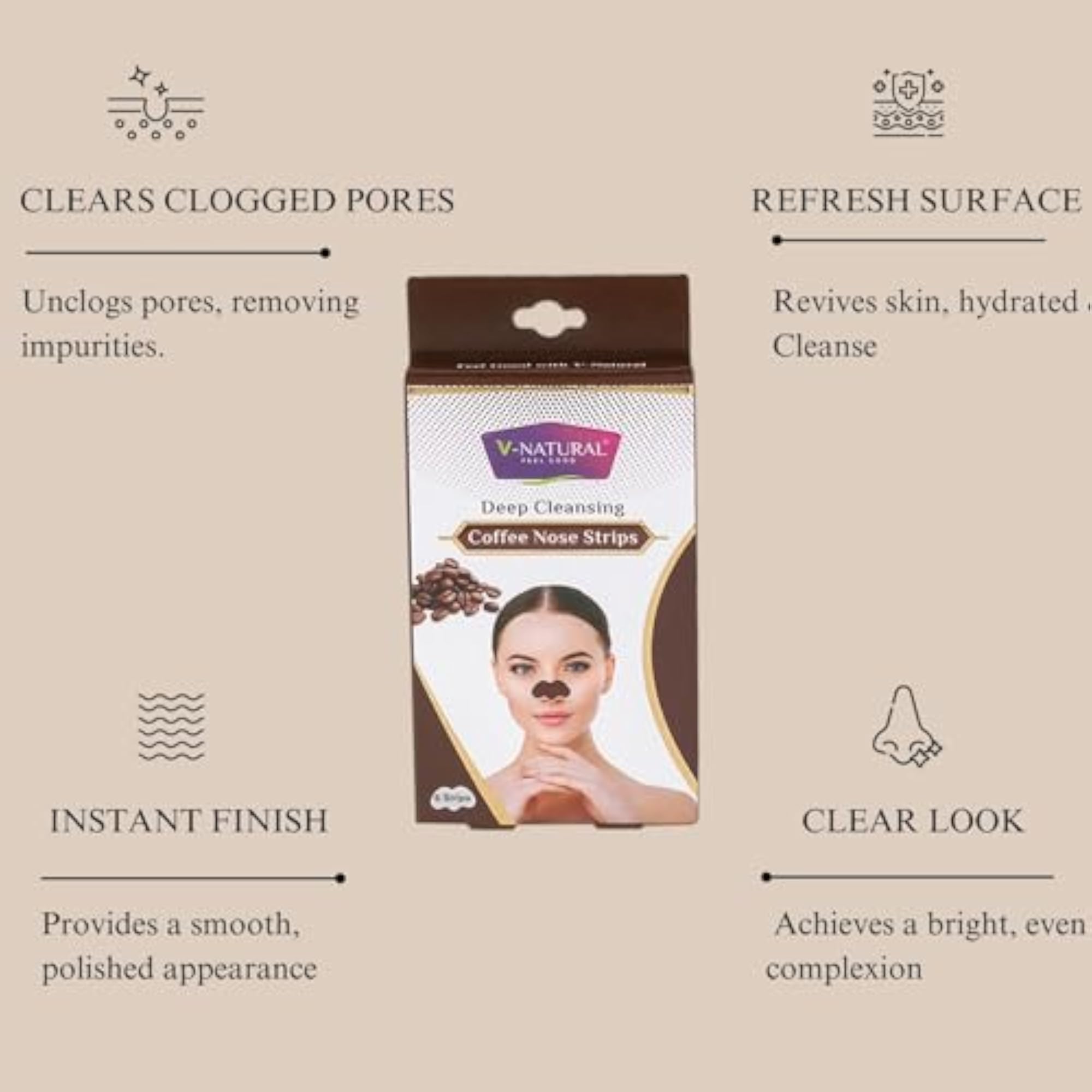 Deep Cleansing Coffee Nose Strips for Blackheads