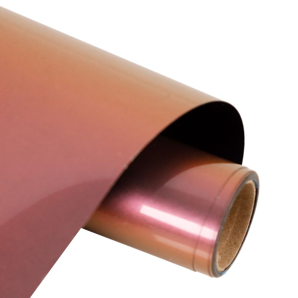 FUNKAKA Chameleon HTV Heat Transfer Vinyl Rolls, 12" X 9ft Brown to Yellow