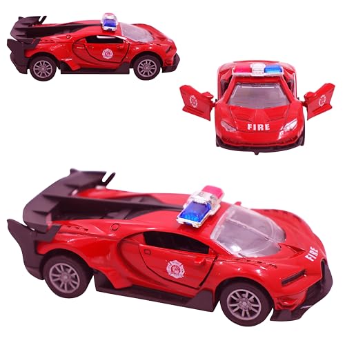 Image of Toy Cloud Bugatti Fire Brigade Car 1:32 Scale Die-Cast Metal Toy with Opening Doors and Pull Back Action Realistic Toy Car