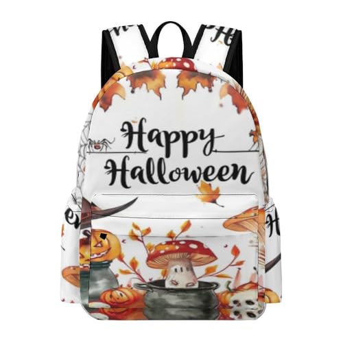 Sac à dos citrouilles d'Halloween pour enfants léger et résistant pour filles et garçons