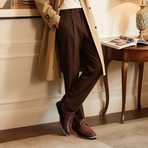 Image of Mens Dress Shoes Casual Business Oxford Derby Orthopedic Leather Shoes Simple Lace-up Walk Loafers Flats Shoes for Men