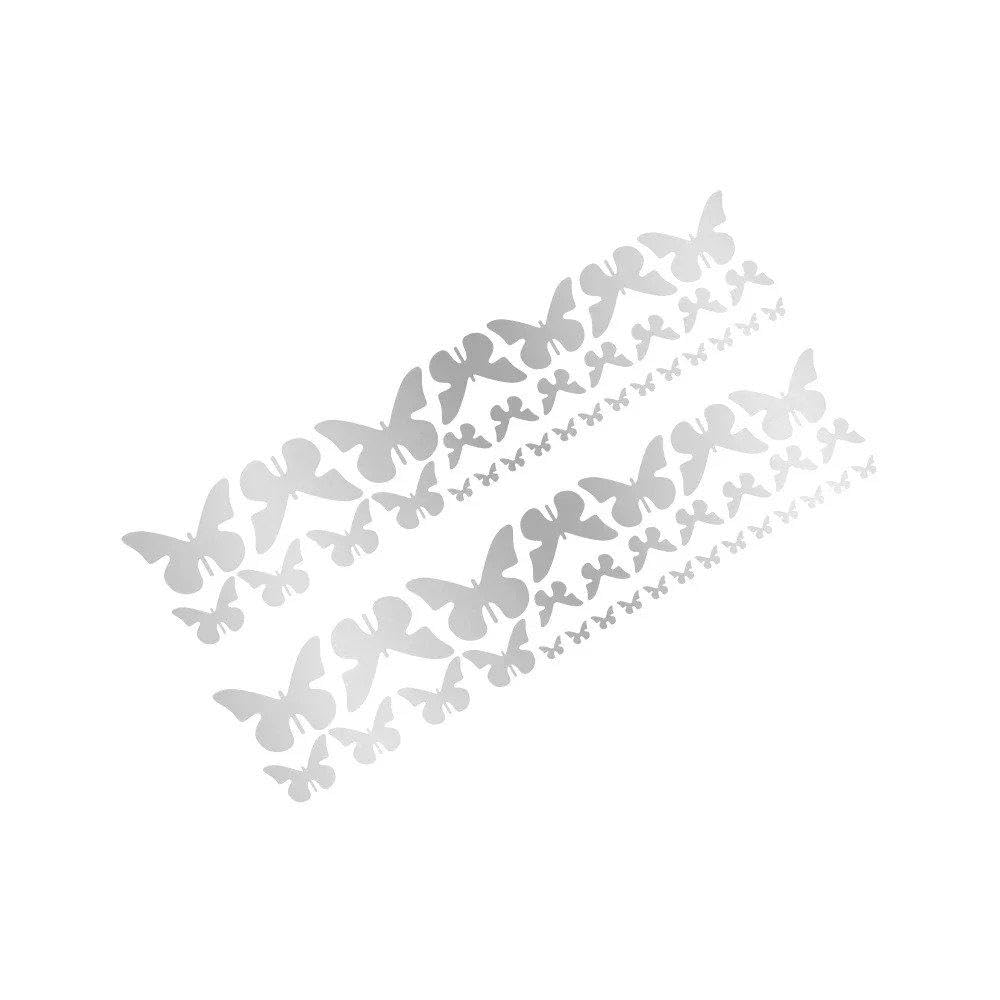 Car Side Door Stickers Fashion Beautiful Butterfly Graphic Vinyl Decals(Matt Silver)