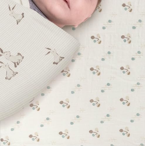 Crane Baby 100% Organic Cotton Poppy Fitted Crib Sheet, Gender Neutral, Soft, Breathable and Easy to Clean
