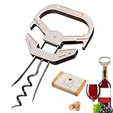 Abrebotellas de vino con dos puntas – Sacacorchos manual para botellas de vino | Herramienta clásica para abrebotellas de vino | Camarero Camarero Hogar Hotel Navidad Fijo Botellas Frágiles
