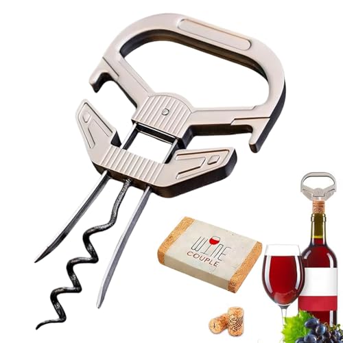 Abrebotellas de vino con dos puntas – Sacacorchos manual para botellas de vino | Herramienta clásica para abrebotellas de vino | Camarero Camarero Hogar Hotel Navidad Fijo Botellas Frágiles