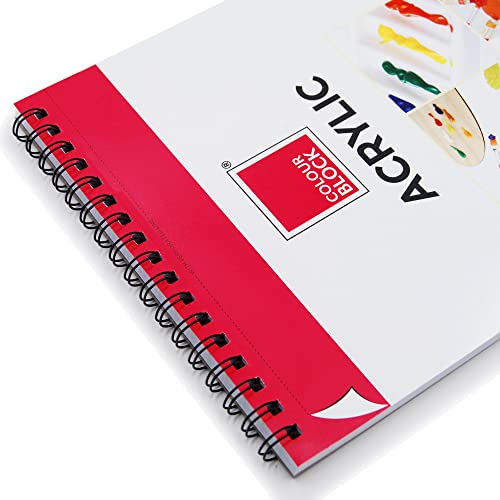 Colour Block Acrylic Paper Pad Spiral Notebook/Drawing Book, 9X12 In, 15 Sheets 115 Pound Pressed- Acid Free Art Supplies, Sketch Pad Ideal For Beginners And Drawing While On The Go #TOP1