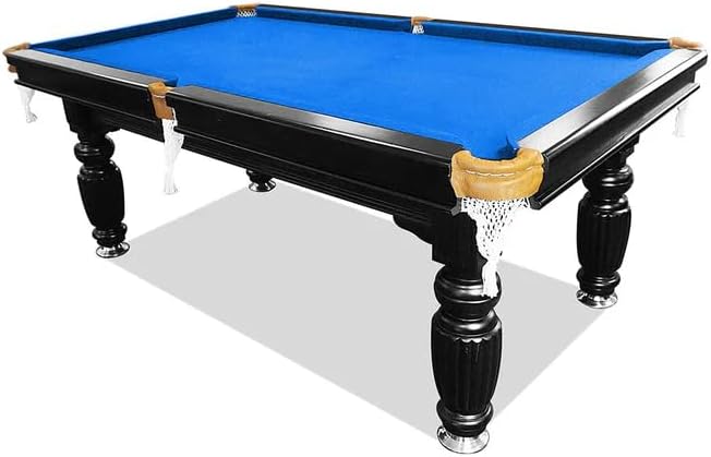 Professional Slate Billiard Pool Table, Black Frame with Green Felt, 242.5 x 132 cm Playing Surface