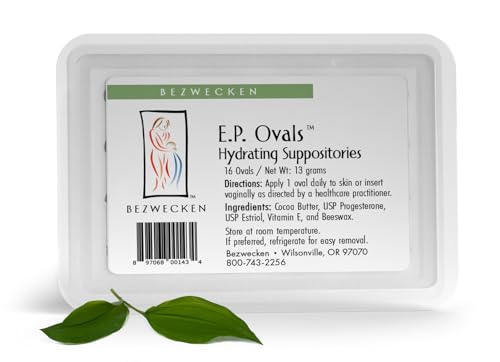 Bezwecken E.P. Ovals – 16 Oval Suppositories - Professionally Formulated to Alleviate Vaginal Dryness in Menopausal Women - Unique Blend of Progesterone & Estriol - Natural Vaginal Lubrication