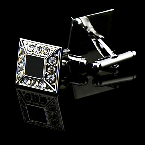 Daesar Koperen Manchetknopen voor Mannen Manchetknopen voor Brother Vierkante Manchetknopen Zilver Zwart - Image 4
