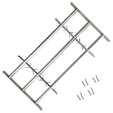 yorten Einstellbares Fenstergitter, Sicherheitsgitter, Stahl Gitter, mit 3 Querbalken, für Fenster von 700-1050mm Breite