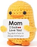 MBL Gifts for Mom Mothers Day - I Duck Love You Mom, Handmade Crochet Funny Cool Cute Small Duck Unique Presents for Birthday Mama Bonus Step Mother Mother's Stocking Stuffers