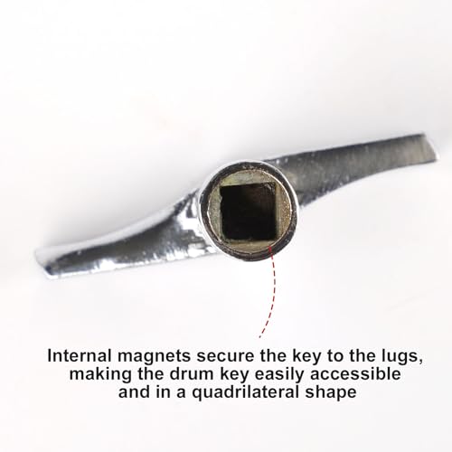 image for lasuroa 3pcs Drum Key, Magnetic Drum Tuner Keychain S-Shaped Ergonomic