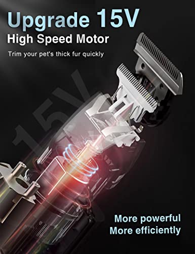 Serimer Dog Clippers For Grooming, Professional 15V Heavy Duty Dog Shaver Grooming Kit,Pet Hair Trimmer For Thick Coats,Low Noise Dog Grooming Shears With Guard Combs Brush For Dogs Cats And Animal #TOP1