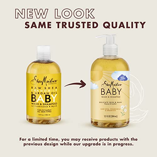 Shea Moisture Raw Shea Chamomile & Argan Oil Baby Wash & Shampoo, Gentle Cleansing, Frankincense & Myrrh, Calming & Comforting For Baby’s Soft Skin (Pack Of 2-13 Fl Oz Ea) #TOP1